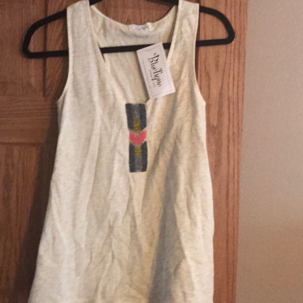 Bluetique Aztec beading accent tank